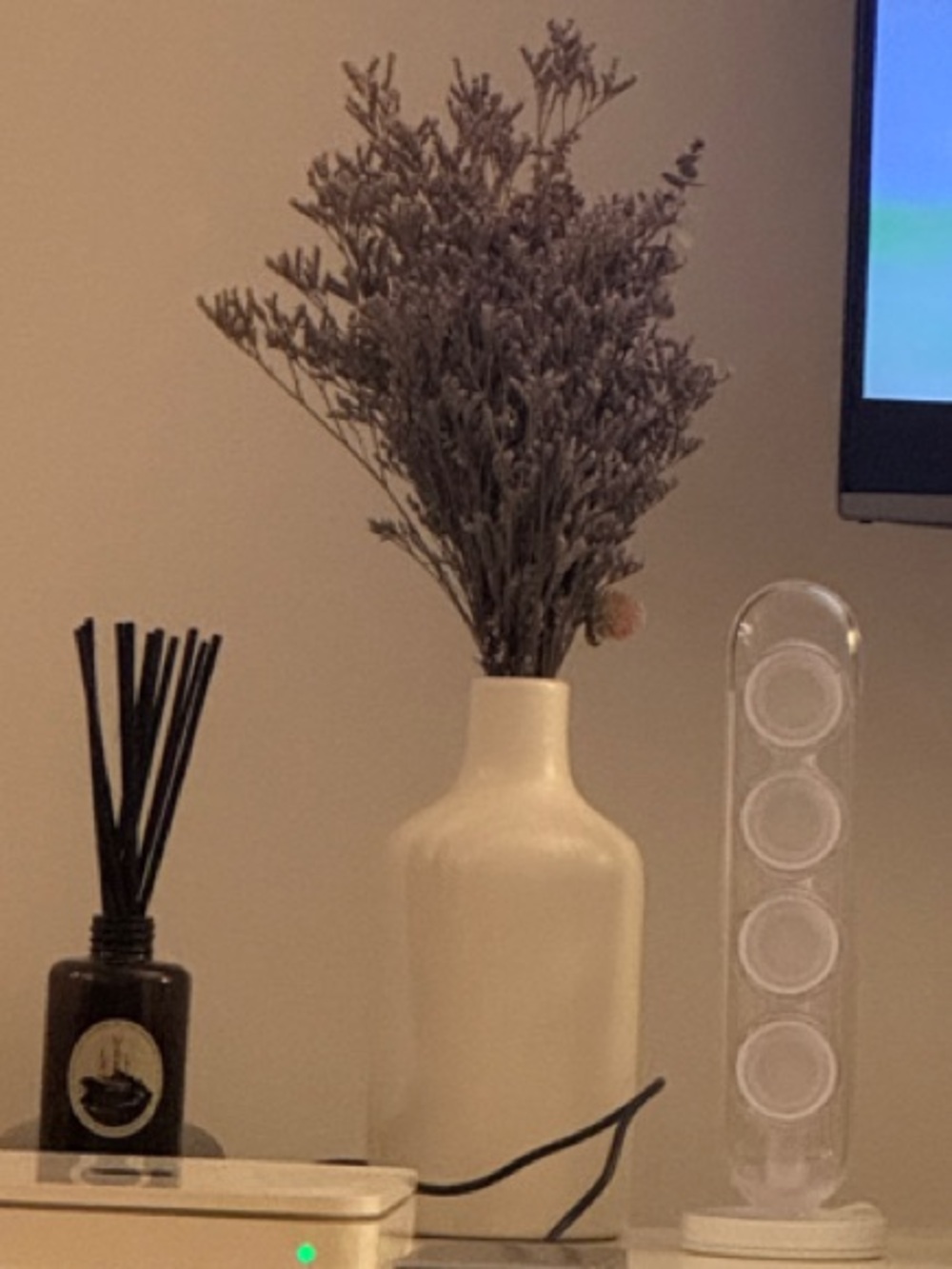 White Ceramic Vase- Neutral Accent
